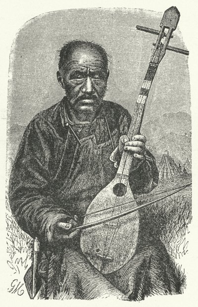 Un músico de Kirguistán de German School